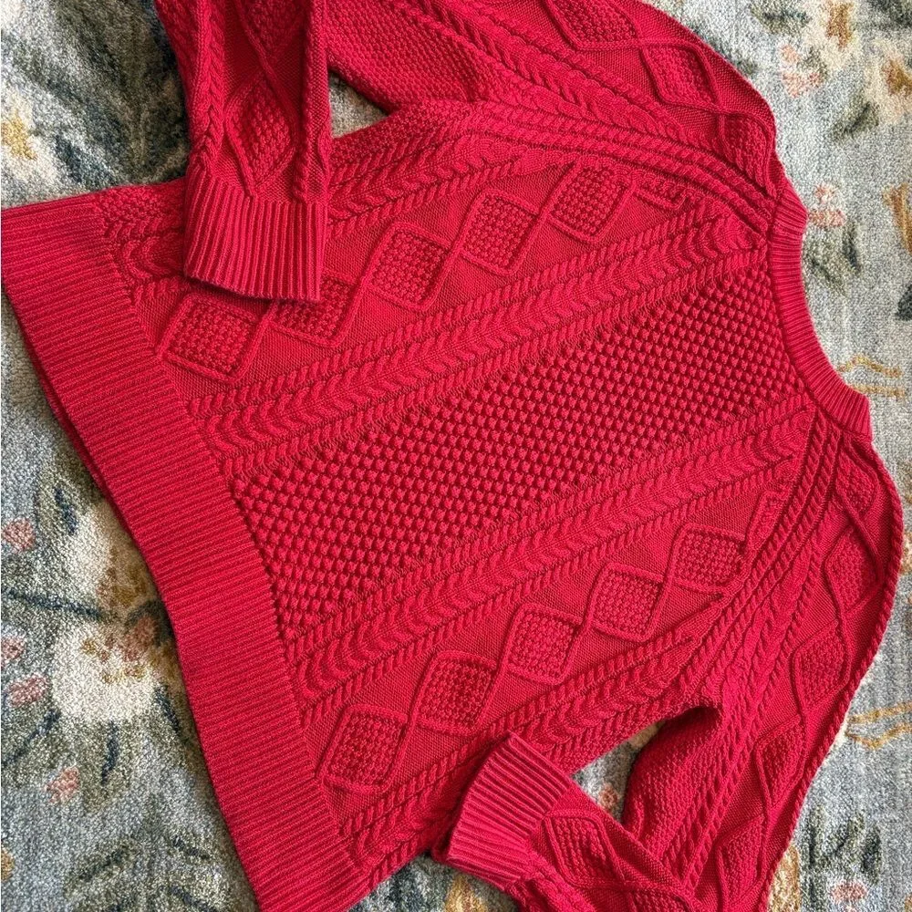 J. Crew Cable knit Crewneck Sweater Size Medium